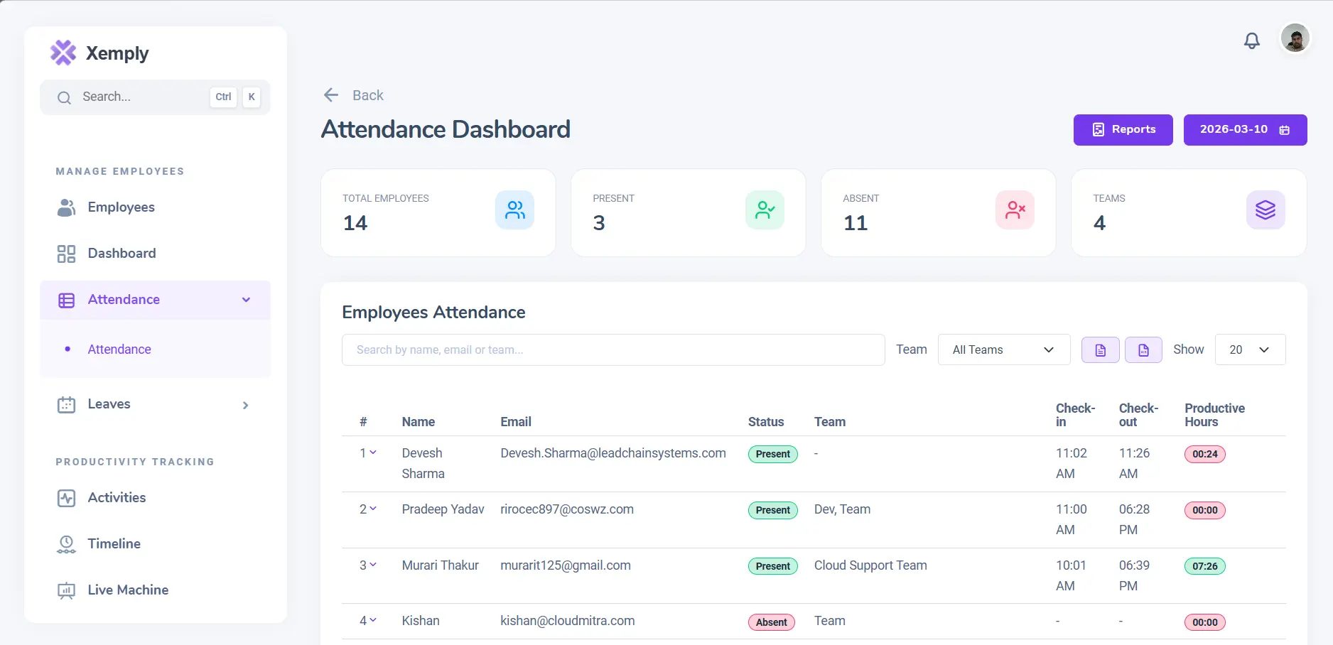 Attendance Automation Dashboard