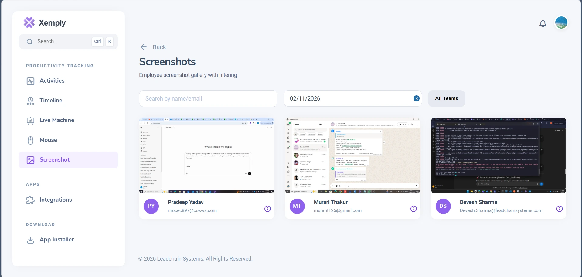 Smart Screenshots Dashboard